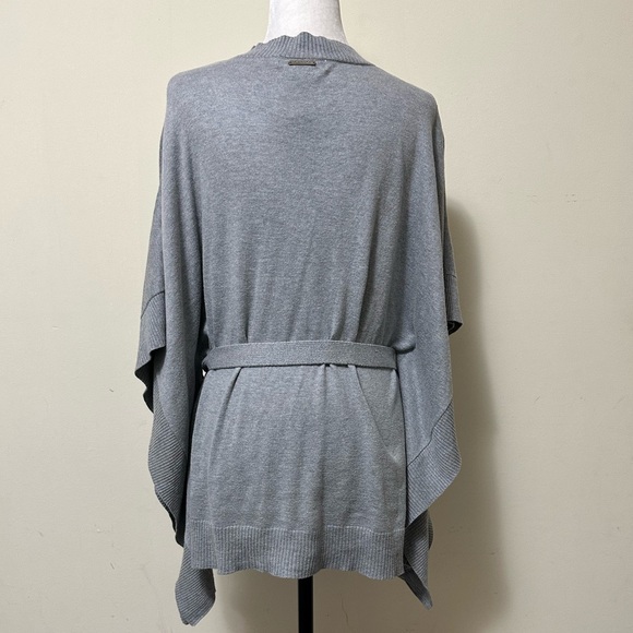 NEW Michael Kors Thin Knit V-Neck Belt Poncho Shawl Wrap Pullover Tunic Top M - Picture 9 of 14